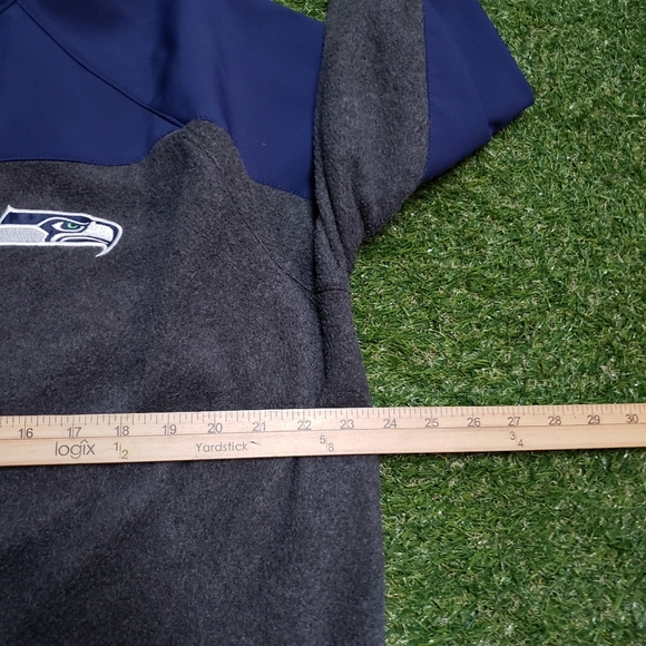 NFL Seattle Seahawks Blue 1/4 Zip Pullover Jacket Mens M H1 - Picture 2 of 7